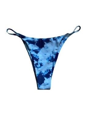 4/$20➡️ Blue Two-Tone Tie-Dye Cheeky String Bikini Bottom – Size Small GUC